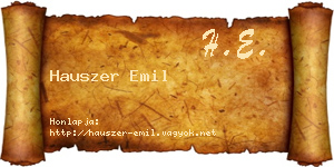 Hauszer Emil névjegykártya